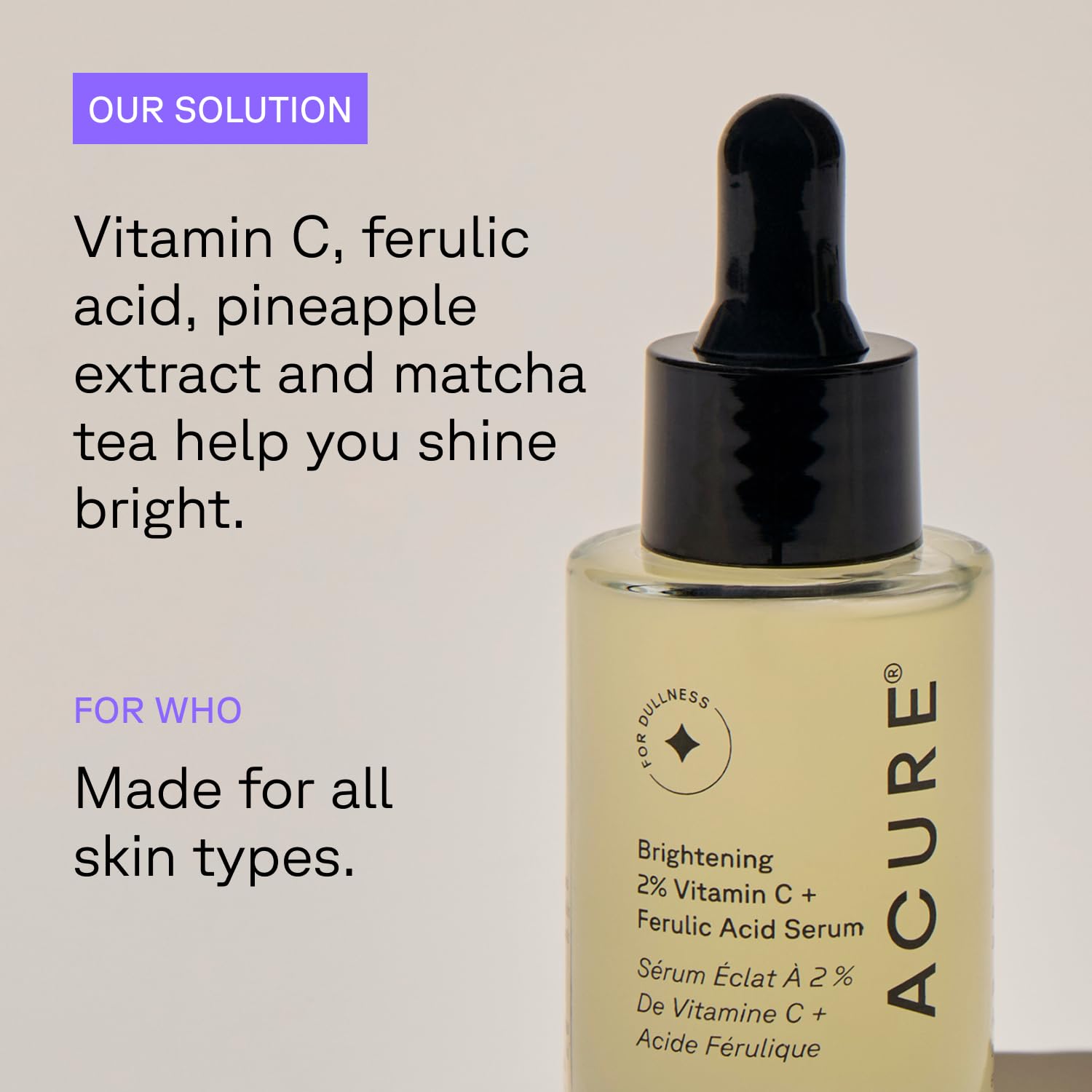 Acure Brightening 2% Vitamin C & Ferulic Acid Serum - Anti Aging